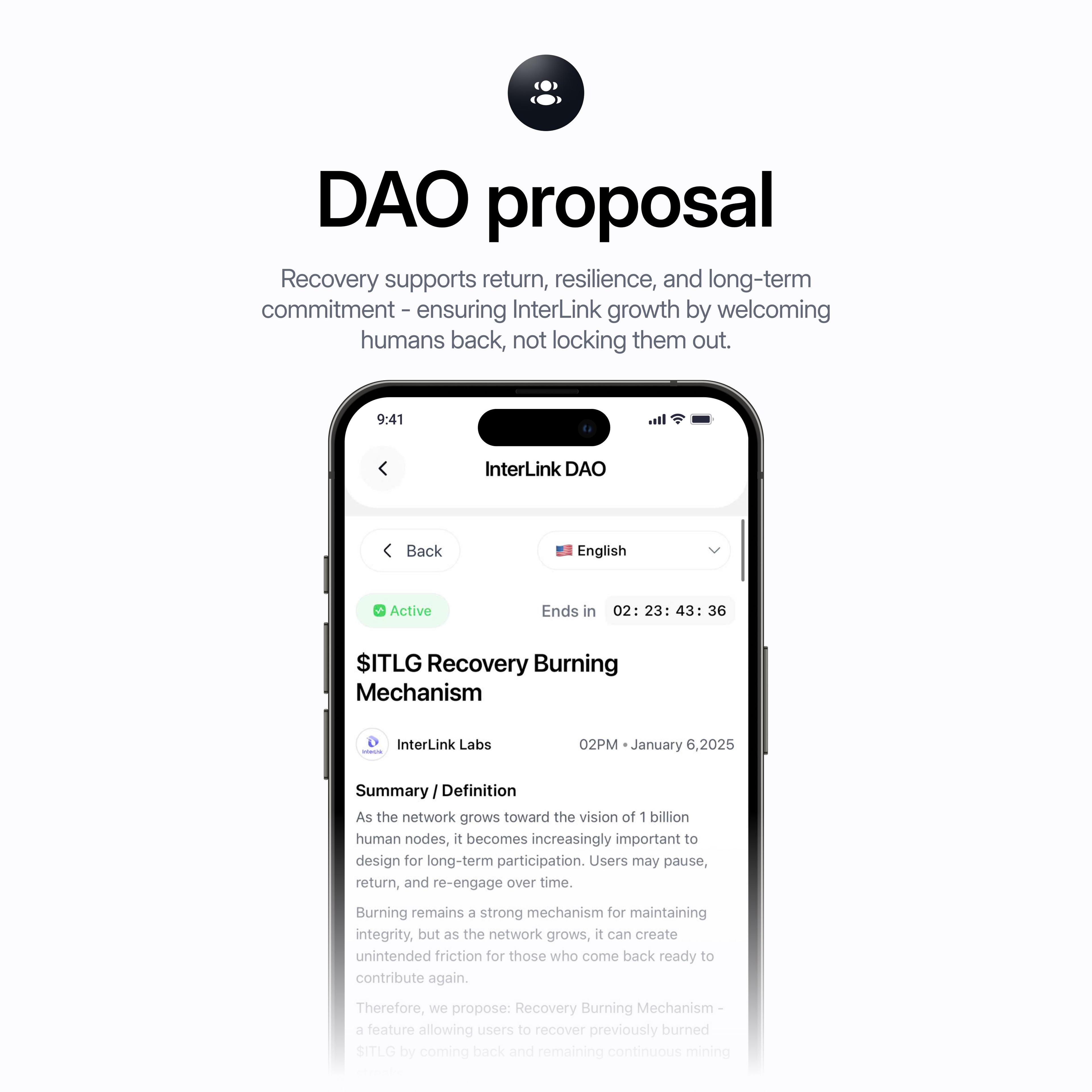 InterLink Network DAO Proposal 14: Introducing a $ITLG Recovery Burning Mechanism