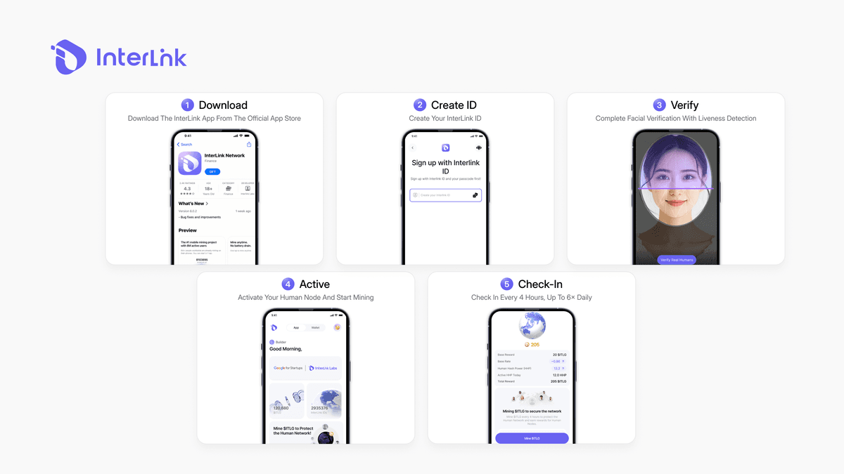 Step-by-step guide: Download app, verify identity, activate Human Node, check-in every 4 hours